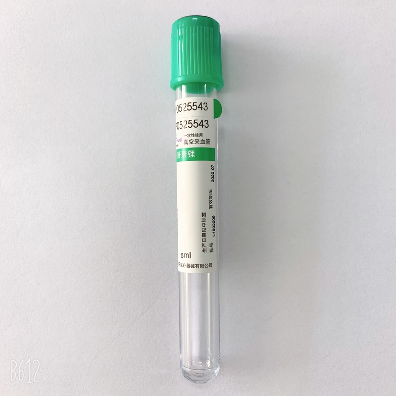 Disposable Glass Green Top vacuum blood colletion tube  1ml 2ml 3ml 4ml For Biochemistry Tests