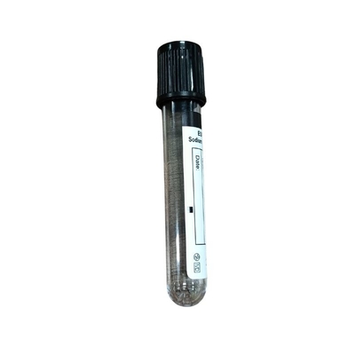Black Top 3.8٪ Sodium Citrate Blood Tube ESR Hospital مختبر أبحاث جمع الدم