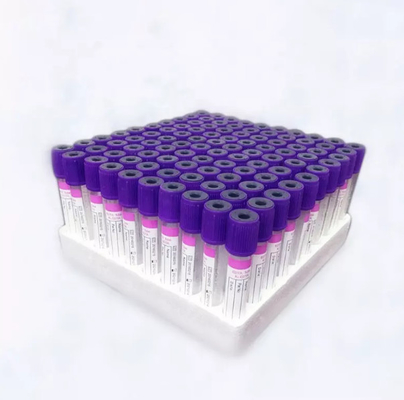 مستهلكات طبية زجاجية EDTA أنبوب PET Lavender K2 K3 جمع دم فراغ يمكن التخلص منه