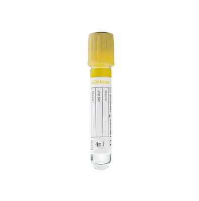 أصفر 13 * 75 ملم زجاجي جيل الفصل الفراغ أنبوب جمع الدم 1-10ml سعة
